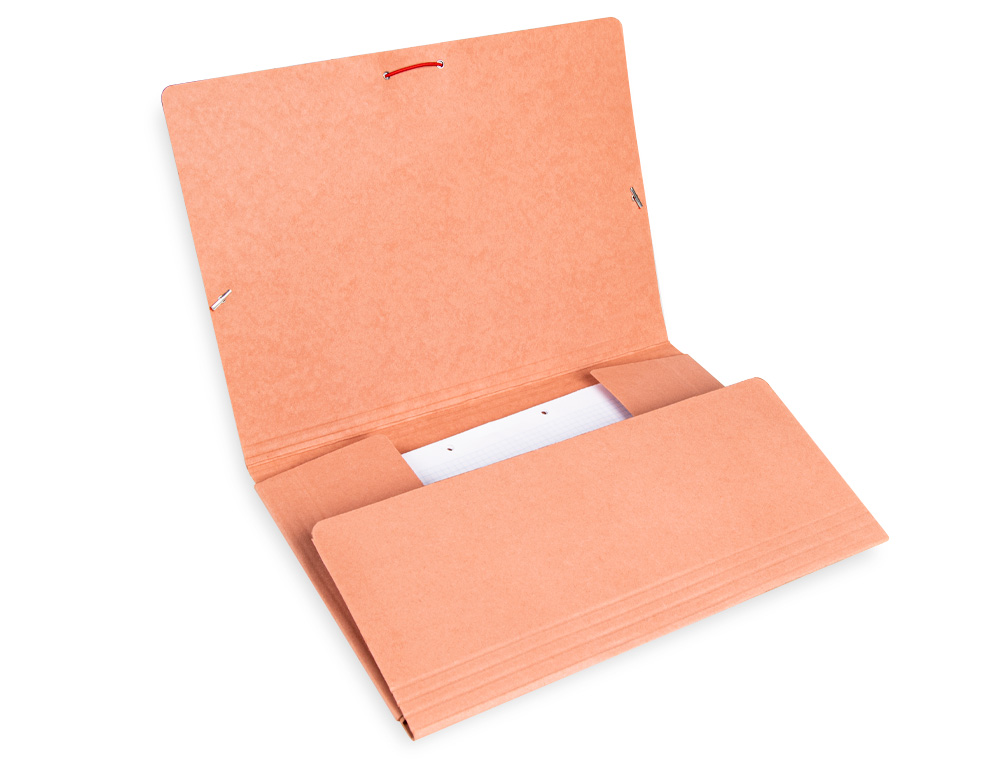 CARPETA LIDERPAPEL GOMAS TRES SOLAPAS CARTON COMPACTO FOLIO COLOR CUERO