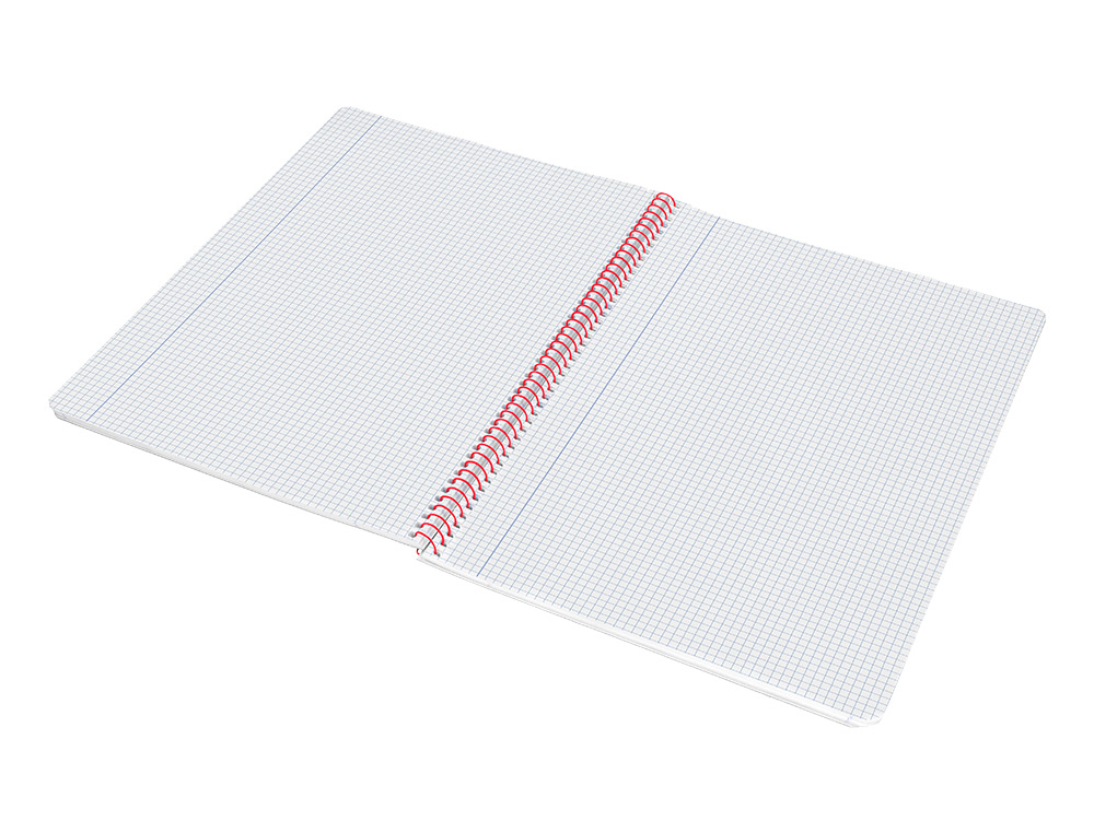CUADERNO ESPIRAL LIDERPAPEL A4 WONDER TAPA PLASTICO 80H 90GR CUADRO 4MM CON MARGEN COLOR NARANJA