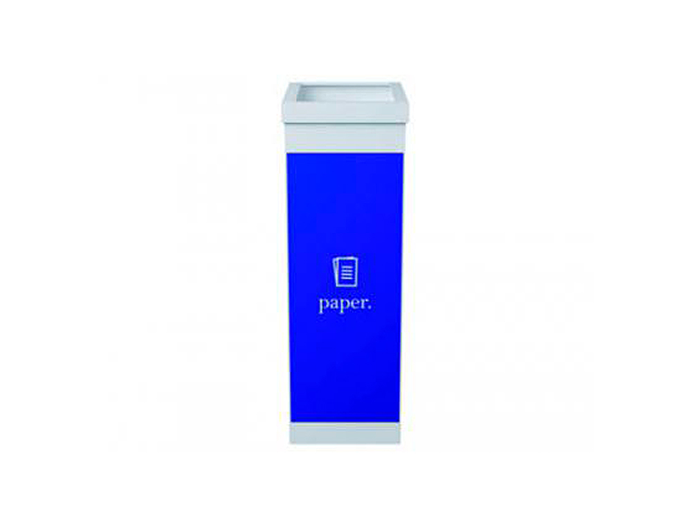 CONTENEDOR PAPELERA RECICLAJE PAPERFLOW CON TAPA POLIESTIRENO PARA PAPELES 60 L 76X36,3X26,3 CM