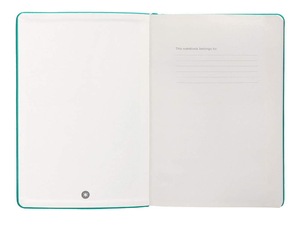 CUADERNO CON GOMILLA ANTARTIK NOTES TAPA DURA A5 HOJAS RAYAS TURQUESA 100 HOJAS 80 GR FSC