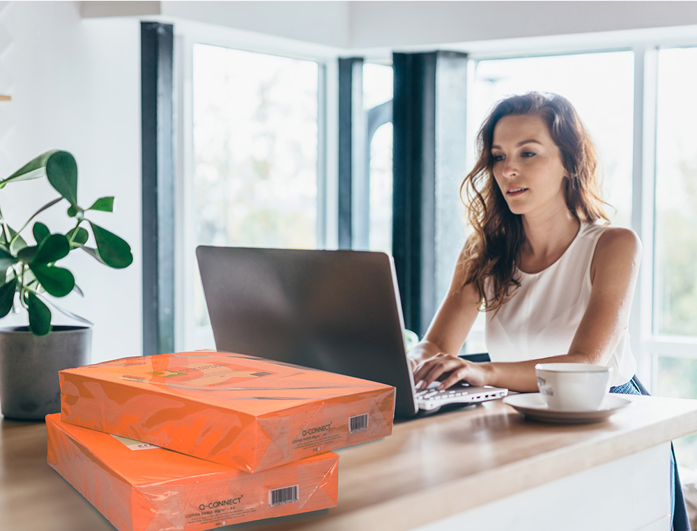 PAPEL COLOR Q-CONNECT DIN A3 80 GR NARANJA INTENSO PAQUETE DE 500 HOJAS
