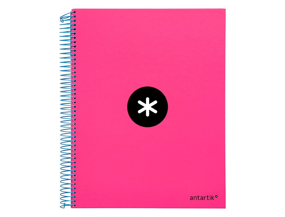 CUADERNO ESPIRAL A4 MICRO ANTARTIK TAPA FORRADA 120H 90 GR CUADRO 5MM 5 BANDAS 4 TALADROS COLOR ROSA