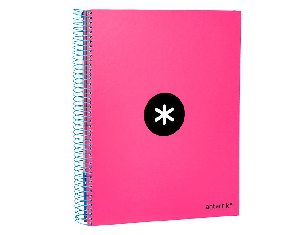 CUADERNO ESPIRAL A4 MICRO ANTARTIK TAPA FORRADA 120H 90 GR CUADRO 5MM 5 BANDAS 4 TALADROS COLOR ROSA
