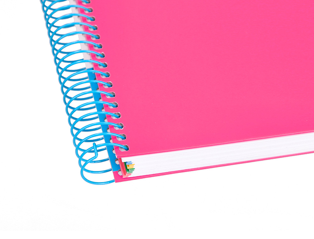 CUADERNO ESPIRAL A4 MICRO ANTARTIK TAPA FORRADA 120H 90 GR CUADRO 5MM 5 BANDAS 4 TALADROS COLOR ROSA