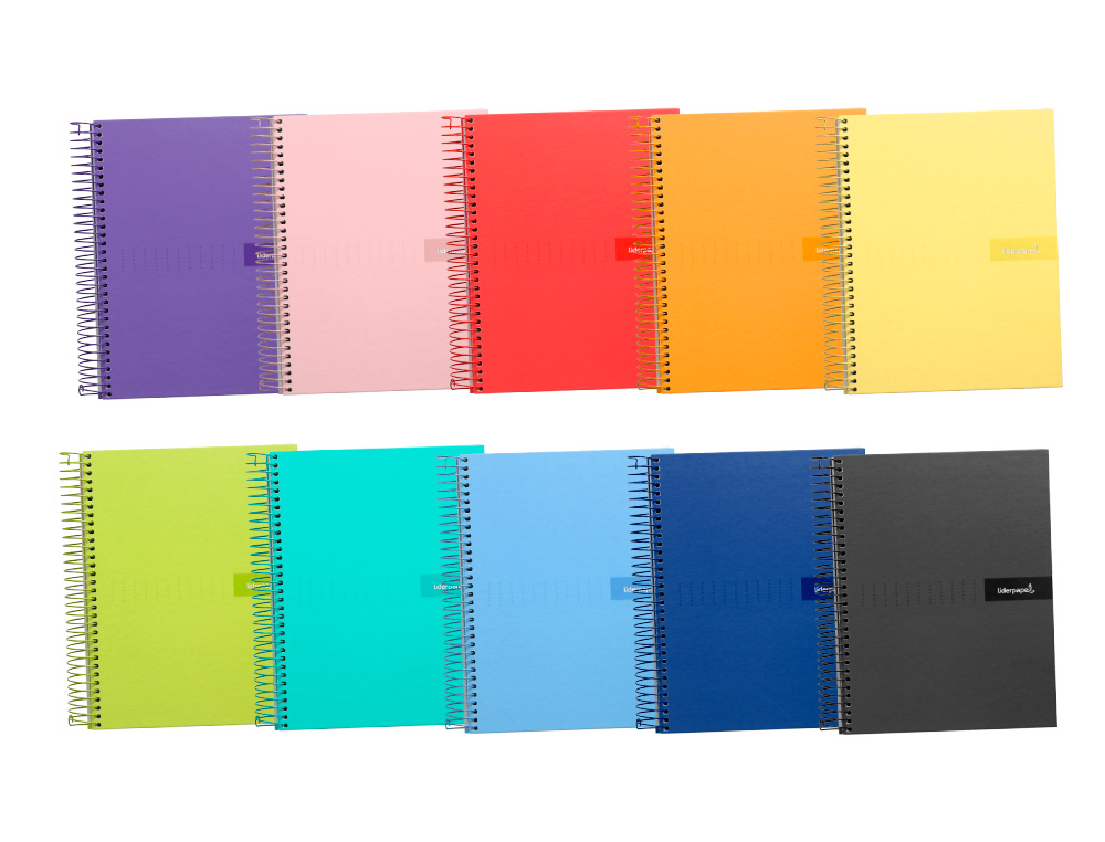 CUADERNO ESPIRAL LIDERPAPEL A5 CRAFTY TAPA FORRADA 80H 90 GR CUADRO 4MM CON MARGEN COLORES SURTIDOS