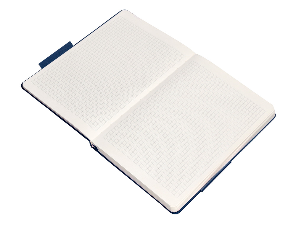 CUADERNO CON GOMILLA ANTARTIK NOTES TAPA DURA A5 HOJAS CUADRICULA AZUL MARINO 100 HOJAS 80 GR FSC