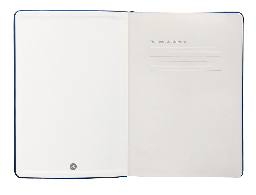 CUADERNO CON GOMILLA ANTARTIK NOTES TAPA DURA A5 HOJAS CUADRICULA AZUL MARINO 100 HOJAS 80 GR FSC