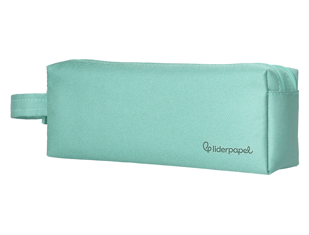 ESTUCHE PORTATODO LIDERPAPEL CLASSIC RECTANGULAR CON ASA 2 CREMALLERAS 210 X80MM VERDE MANZANA