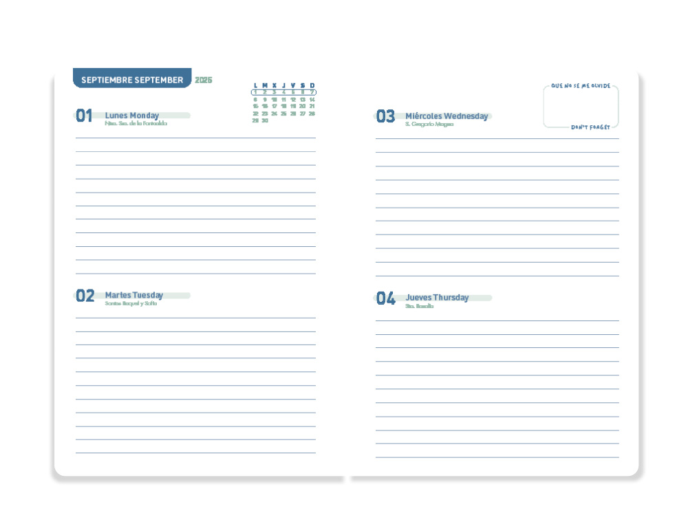 AGENDA ESCOLAR LIDERPAPEL 25-26 ESPIRAL BASIC NEGRO 2 DIAS PAGINA A5 BILINGE PAPEL FSC 70 GR