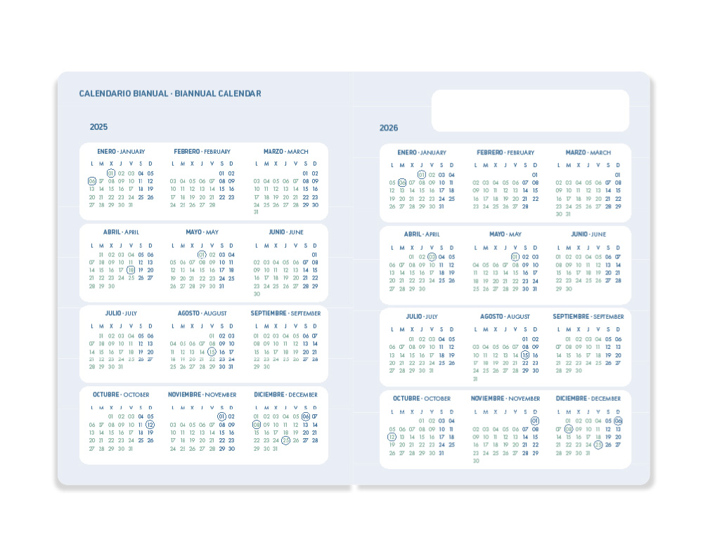 AGENDA ESCOLAR LIDERPAPEL 25-26 ESPIRAL PERSONALIZABLE DIA PAGINA A5 BILINGE PAPEL FSC 70 GR